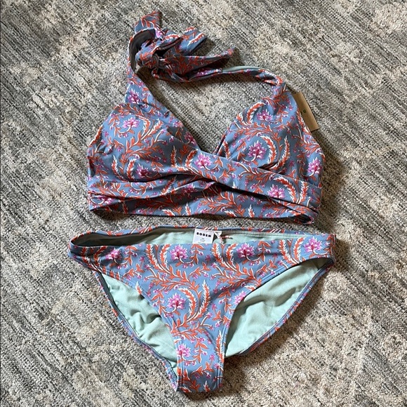 Boden Multicolor Floral Bikini - NWT - size 10 - halter top - Picture 1 of 6